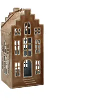 Mansion Atmosphere Decohanger huis bruin 6x14,5cm bruin Metaal Kersthanger