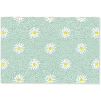 MuchoWow Deurmat 60x40 cm - Droogloopmat Madeliefjes - Pastel - Wit - Groen - Bloemen patroon - Mat voor binnen - Schoonloopmat - Deurmatten met print - Inloopmat