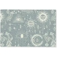 MuchoWow Deurmat 60x40 cm - Droogloopmat Boho - Print - Blauw - Zon - Ogen - Zen - Mat voor binnen - Schoonloopmat - Deurmatten met print - Inloopmat