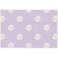 MuchoWow Deurmat 60x40 cm - Droogloopmat Madeliefjes - Pastel - Wit - Paars - Bloemen - Mat voor binnen - Schoonloopmat - Deurmatten met print - Inloopmat