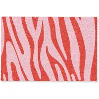 MuchoWow Deurmat 90x60 cm - Droogloopmat Zebraprint - Roze - Rood - Dierenprint - Mat voor binnen - Schoonloopmat - Deurmatten met print - Inloopmat