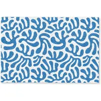 MuchoWow Deurmat 60x40 cm - Droogloopmat Koraal patroon - Wit - Blauw - Zomer - Mat voor binnen - Schoonloopmat - Deurmatten met print - Inloopmat