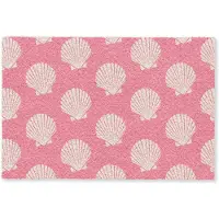 MuchoWow Deurmat 90x60 cm - Droogloopmat Schelpen - Patroon - Roze - Wit - Strand - Mat voor binnen - Schoonloopmat - Deurmatten met print - Inloopmat