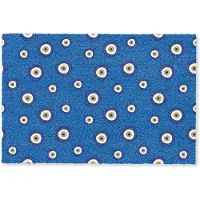 MuchoWow Deurmat 90x60 cm - Droogloopmat Griekse Boze Oog - Patroon - Blauw - Mat voor binnen - Schoonloopmat - Deurmatten met print - Inloopmat