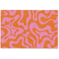 MuchoWow Deurmat 60x40 cm - Droogloopmat Patroon - Roze - Oranje - Abstract - Modern - Mat voor binnen - Schoonloopmat - Deurmatten met print - Inloopmat