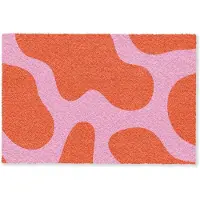 MuchoWow Deurmat 90x60 cm - Droogloopmat Vlekken - Rood - Roze - Patroon - Minimalistisch - Mat voor binnen - Schoonloopmat - Deurmatten met print - Inloopmat