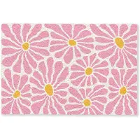 MuchoWow Deurmat 90x60 cm - Droogloopmat Bloemen - Patroon - Roze - Beige - Oranje - Mat voor binnen - Schoonloopmat - Deurmatten met print - Inloopmat