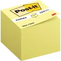 3M Notes, Kubus, Canary Yellow, 76 x 76 mm, 450 Blaadjes/Kubus