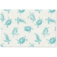 MuchoWow Deurmat 90x60 cm - Droogloopmat Schildpadden - Patroon - Wit - Blauw - Mat voor binnen - Schoonloopmat - Deurmatten met print - Inloopmat