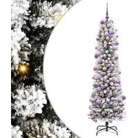 vidaXL Kunstkerstboom Wit 210 cm PVC en Metaal en Plastic
