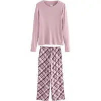 Next Pyjama lichtlila / oudroze / donkerrood / wit