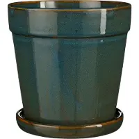 Mica Decorations Bloempot Met Schotel Clint Groen D 17 H 16,5 Cm