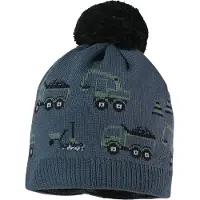 Maximo - Mini Boy's Mütze mit Pompon - Muts 45-47 cm, blauw
