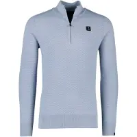Butcher of Blue normale fit trui effen blauw half zip