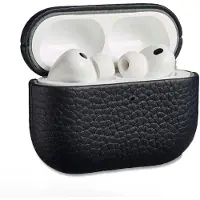 Accezz Echt Leren Case voor de Apple Airpods Pro 3 - Donkerblauw
