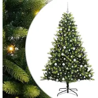 vidaXL Kunstmatige Scharnierende Kerstboom 300 LEDs Groen 180 cm