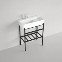 Badstuber Delta witte wastafel 60x31x82cm met zwarte poten