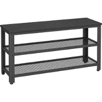 Acaza Schoenenrek - Schoenenbank - Schoenenkast - 90 x 45 x 30 cm - Industrieel Design - Metaal met Hout - Zwart