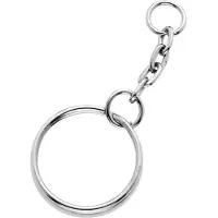 Panduro Sleutelring met ketting - 20 mm - 5 stuks - zilverkleurig