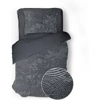 Eleganzzz Dekbedovertrek 3D Embossed Velvet Wave - dark grey 140x200/220cm