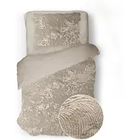Eleganzzz Dekbedovertrek 3D Embossed Velvet Wave - beige 140x200/220cm