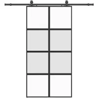 vidaXL Schuifdeur met beslagset 102,5x205 cm gehard glas zwart