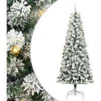 vidaXL Kunstmatige Hinged Kerstboom met 300 LED Groen en Wit 240 cm
