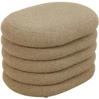SVITA BLOSSOM S Kruk - met opbergruimte Ottomaanse Bouclé bekleding Lichtbruin
