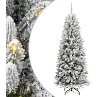 vidaXL Kunstkerstboom Wit 210 cm PVC en plastic en staal en PE