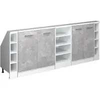 Vicco R-Line Keukenkast voor schuine wand – 210 cm Set van 5 Beton/Wit