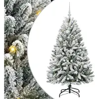 vidaXL Kunstkerstboom 150 cm 150 LED's Warmwit PVC en Staal