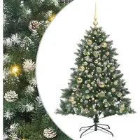 vidaXL Kunstkerstboom Groen 150 cm PVC en Plastic en Staal