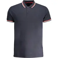 Roberto Cavalli Polo met Tipped Kraag en Toned Logo in Marineblauw