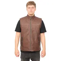 Infinity Leather Omkeerbaar zwart en bruin lederen gilet-Preston voor heren