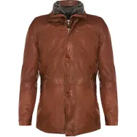 Infinity Leather Afneembare kraag, halflange warme jas
