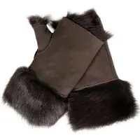 Infinity Leather Womens Shearling Wanten Vingerloze manchetten Toscana Suède Schapenvacht Bont