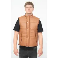 Infinity Leather Klassiek leren puffervest voor heren - Nottingham