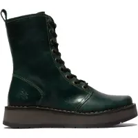 Fly london Dames Groene RAMI043 Casual Leren Veter Enkellaarsjes