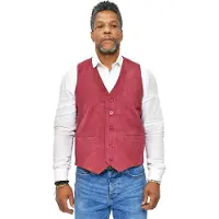 Infinity Leather Heren klassiek geitensuède lederen vest-Norwich