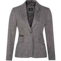 TruClothing Dames Tweed jaren 1920 visgraatgrijze blazer