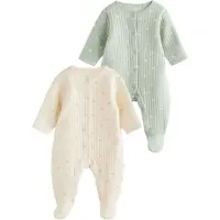 Next Rompertje/body ivoor / pastelgroen / wit