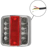 Pricenet Achterlicht - 4 functies - Kentekenplaatverlichting - Richtingaanwijzer - Remlicht - 98x105mm - 14LED