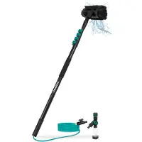 Vonroc Telescopische wasborstel – 4,60m - Incl. Borstelkop, waterslang en zeepdispenser