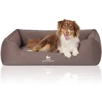 Knuffelwuff orthopedisch hondenbed Leano van velours met handgeweven karakter XXL 120 x 85cm bruin