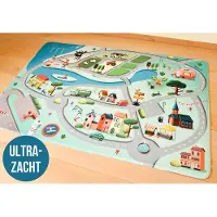 Mats & Joy Auto Speelmat Roadtrip Grijs 130x180cm - Fluweelzacht - Anti-slip - Wasbaar - Speeltapijt Baby - Speelkleed - Speelmat Auto Kinderen - Autokleed