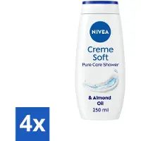 Nivea 4 x Douchecrème Soft 250 ml - Douchecrème - Hydratatie - Amandelolie - Zachte Huid - Voedend Schuim