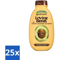 Garnier 25 x Loving Blends Avocado Olie en Shea Boter Shampoo 300 ml - Avocado Olie Shampoo - Shea Boter Shampoo - Droog Haar Shampoo - Pluizig Haar Shampoo - Intensieve Voeding Shampoo