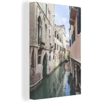MuchoWow Canvas Schilderij Venetië - Italië - Kanaal - 40x60 cm - Wanddecoratie