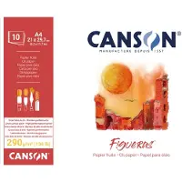 Canson Tekenpapiermat "Figueras", 420 x 594 mm, 290 g/m² 10 vellen, linnenstructuur, aan de lange kant (420 x 594 mm, Geen, Geen binding)
