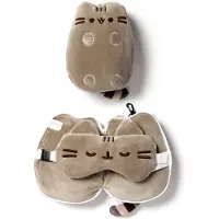 Relaxeazzz Puckator - Resteazzz - Nekkussen met Slaapmasker - Pusheen - Kat - Reiskussen voor Vliegtuig/Auto/Bus